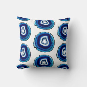 Blue Geode Throw Kissen