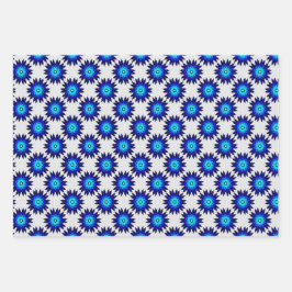 Blue Geometric Geschenkpapier Set