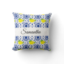 Blue Geometric Lemon Tile