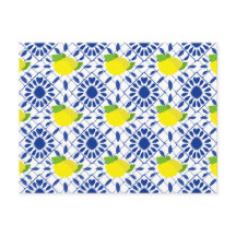 Blue Geometric Lemon Tile