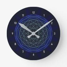 Blue Geometric Moirè Uhr