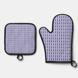 Blue Geometric Ofenhandschuh & Topflappen-Set