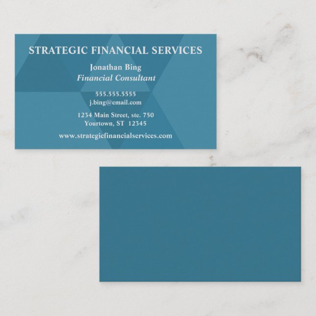 Blue Geometric Shapes Finance Business Generic Visitenkarte (Vorne/Hinten)