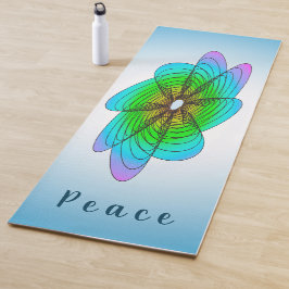Blue Geometric Spiral Blume Yogamatte