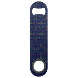 Blue Geometric Stainless Steel Flaschenöffner