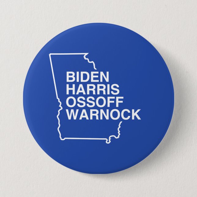 Blue Georgia: Biden Harris Ossoff Warnock Button (Vorderseite)