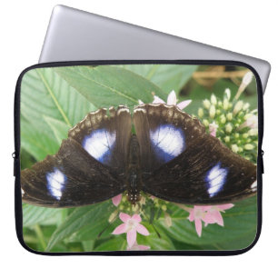 Blue Gepunktet Butterfly Laptop Sleeve