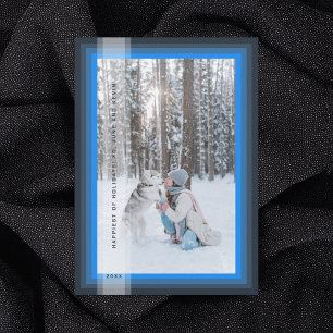 Blue Gerahmt Holiday Card Feiertagskarte