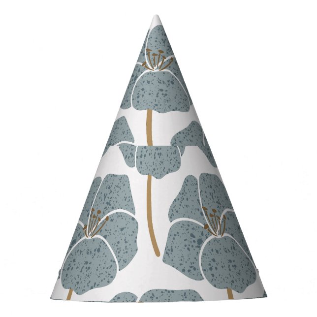 Blue Geranium Blume Romantisches Muster. Partyhütchen (Vorderseite)