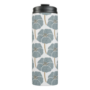 Blue Geranium Blume Romantisches Muster. Thermosbecher