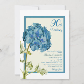 Blue Geranium Einladung zum Geburtstag