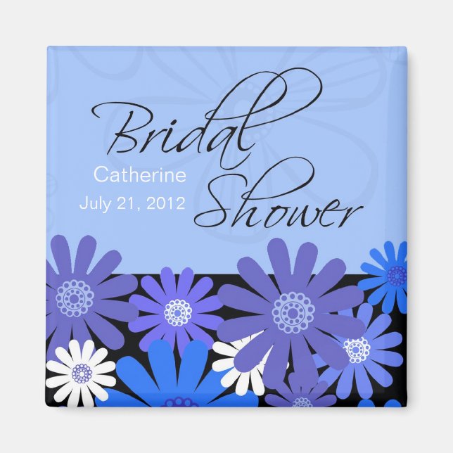 Blue Gerber Daisy Brautparty Magnet (Vorne)
