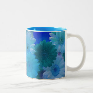 Blue Gerbera Daisy Blume Foto Art Kaffeemugs Zweifarbige Tasse