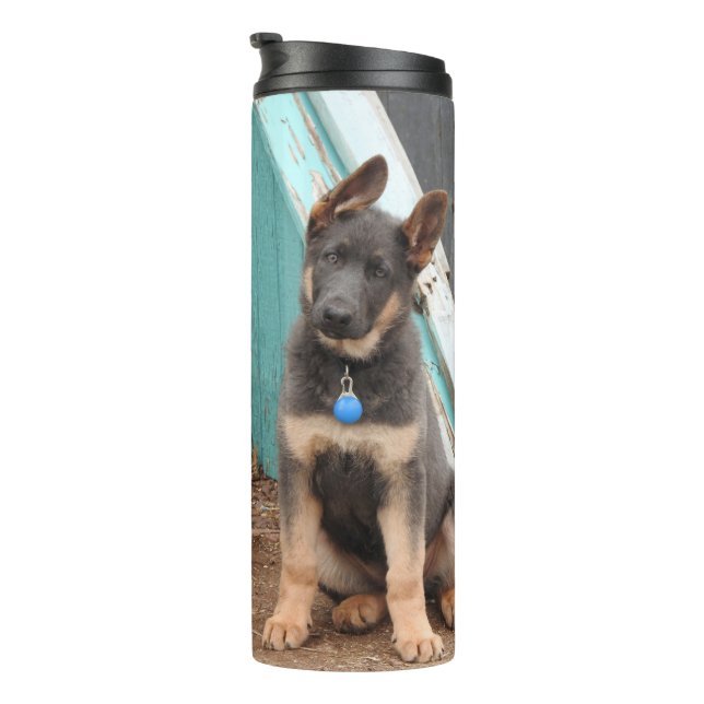 Blue German Shepherd Puppy Thermosbecher (Nach rechts gedreht)