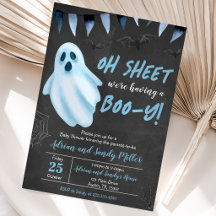 Blue Ghost Halloween Baby Dusche Einladung