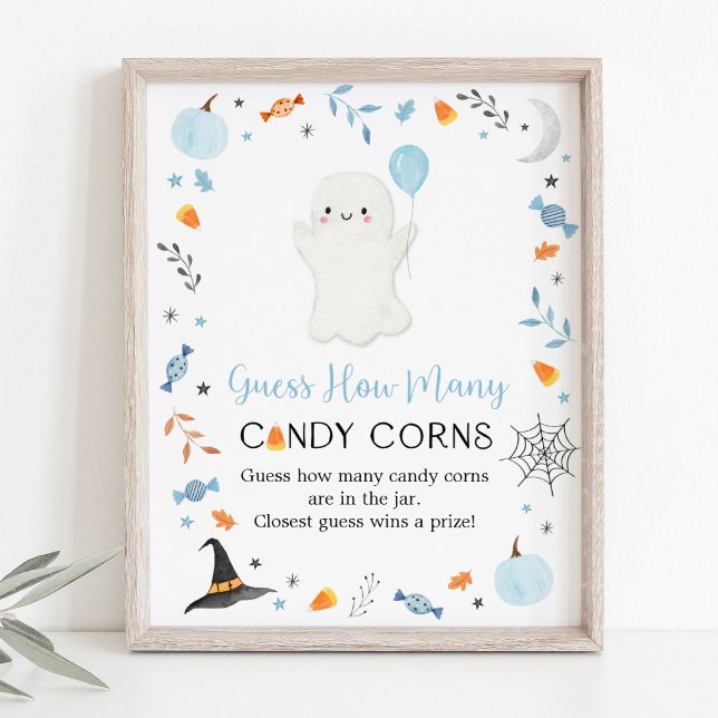 Blue Ghost Halloween Guess Wie viele Spiel Poster (Von Creator hochgeladen)