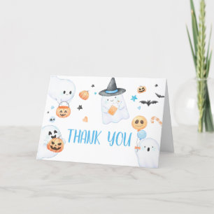 Blue Ghost Halloween Little Boo Baby Dusche Dankeskarte
