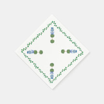 Blue Ginger Jars Jar Topiary Vine Cloud Napkin