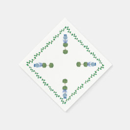 Blue Ginger Jars Jar Topiary Vine Cloud Napkin Serviette