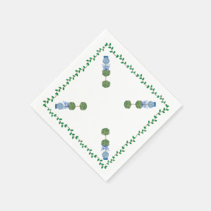 Blue Ginger Jars Jar Topiary Vine Cloud Napkin Serviette