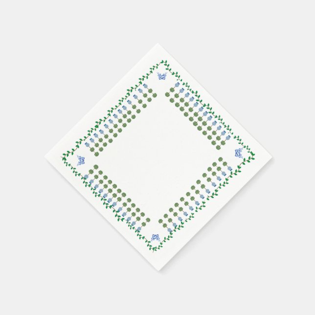 Blue Ginger Jars Jar Topiary Vine Serviette (Ecke)