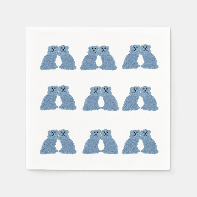 Blue Ginger Jars Staffordshire Hunde Serviette (Vorderseite)