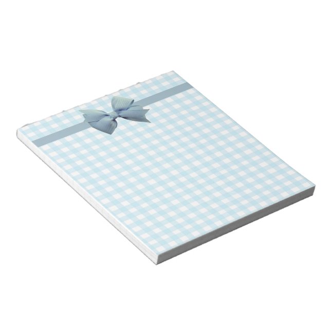 Blue Gingham 3 Notizblock (angewinkelt)