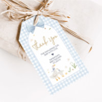 Blue Gingham Albern Gänse Baby Duwer Fevor Tags