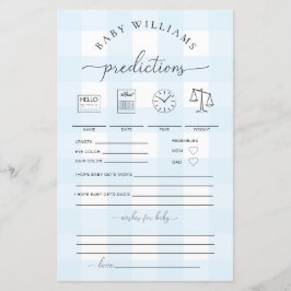 Blue Gingham Baby Predictions Game