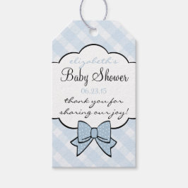 Blue Gingham Baby Shower Guest Gefallen Vielen Dan Geschenkanhänger