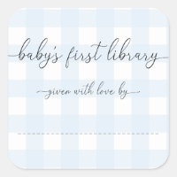 Blue Gingham Baby's First Library Buchzeichen