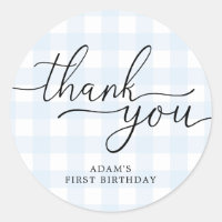 Blue Gingham Birthday Vielen Dank für Ihre Unterst