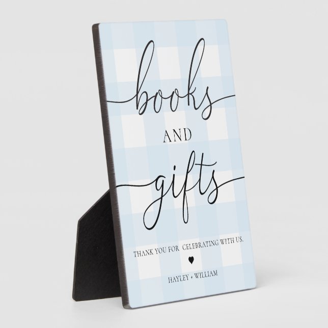 Blue Gingham Books and Gifts Fotoplatte (Seite)