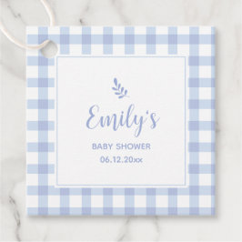 Blue Gingham Boy Babydusche Danke, dass ihr gekomm Geschenkanhänger