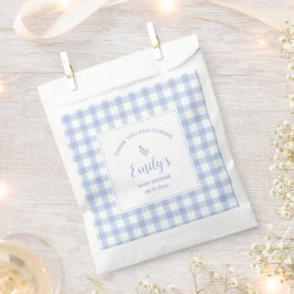 Blue Gingham Boy Babydusche Danke, dass ihr gekomm Geschenktütchen