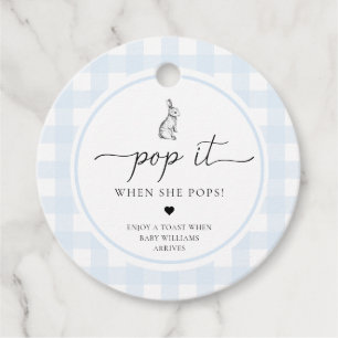 Blue Gingham Bunny Rabbit Pop It Wenn sie Pop Geschenkanhänger