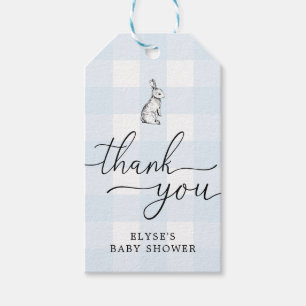 Blue Gingham Bunny Rabbit Vielen Dank für Ihre Unt Geschenkanhänger