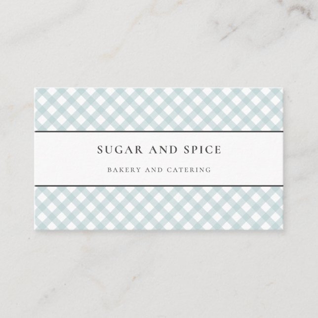 Blue Gingham Business Card Visitenkarte (Vorderseite)