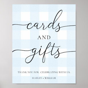 Blue Gingham Cards und Geschenke Poster
