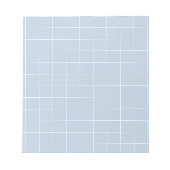 Blue Gingham Checkered Classic Stylish Stationery Notizblock (Vorderseite)