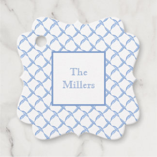 Blue Gingham Custom Gift Tag Geschenkanhänger