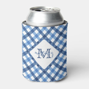 Blue Gingham Diamond Monogram Name kann cooler sei Dosenkühler