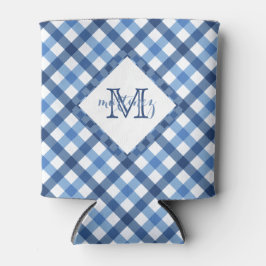 Blue Gingham Diamond Monogram Name kann cooler sei Dosenkühler