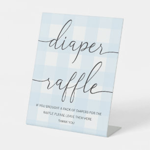 Blue Gingham Diaper Raffle Sockelschild