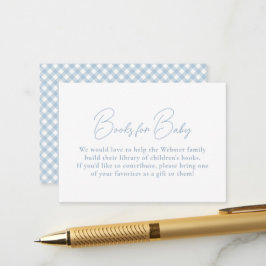 Blue Gingham einfache niedliche Bücher für Babydus Begleitkarte