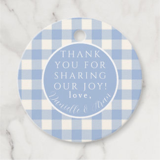 Blue Gingham Karo Favor Tags Geschenkanhänger
