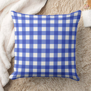 Blue Gingham Karo Kissen