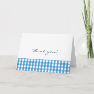 Blue Gingham Karo Pattern Dankeskarte