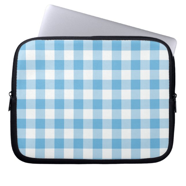 Blue Gingham Laptopschutzhülle (Vorderseite)