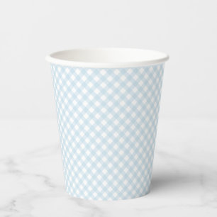 Blue Gingham niedliche, einfache Babydusche Pappbecher